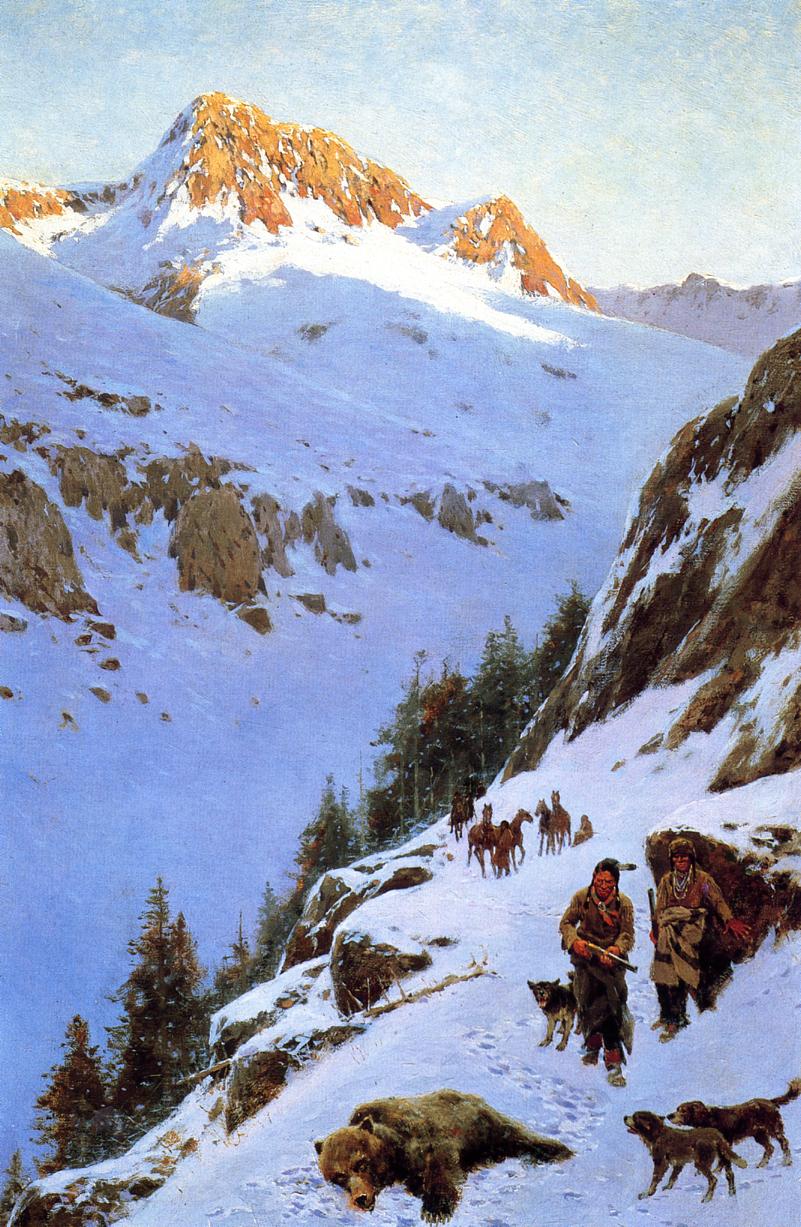 A Moment of Suspense, vintage artwork by Henry F. Farny, 12x8" (A4) Poster