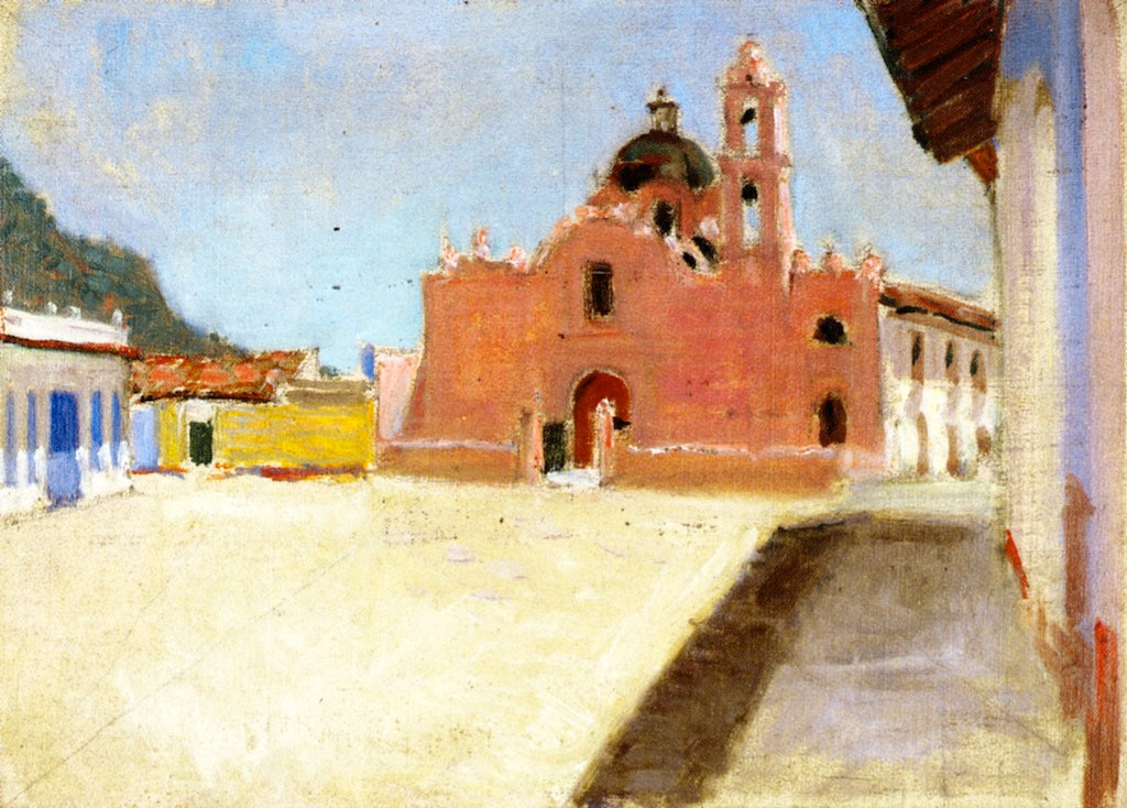 Street Scene with Building, vintage artwork by Denman Waldo Ross, 12x8" (A4) Poster