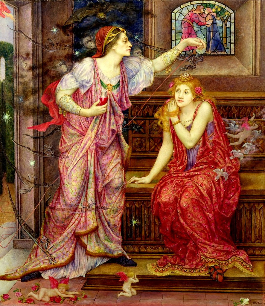 Queen Eleanor & Fair Rosamund by Evelyn de Morgan,A3(16x12")Poster