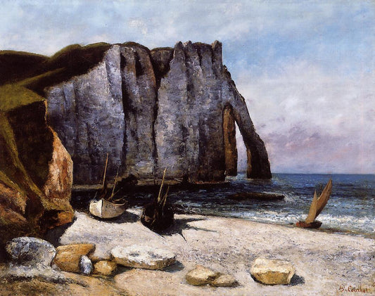 The Cliff at Etretat, the Porte d'Avale, vintage artwork by Gustave Courbet, A3 (16x12") Poster Print