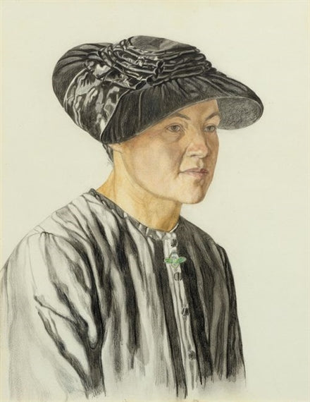 Portrait of a Valais Woman, vintage artwork by Raphy Dalleves, 12x8" (A4) Poster