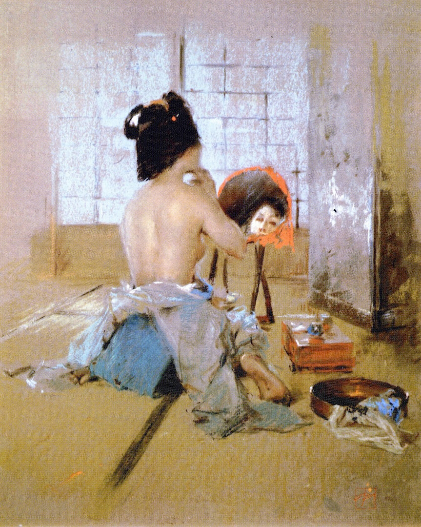 Geisha at Her Toilet by Robert Frederick Blum,A3(16x12")Poster