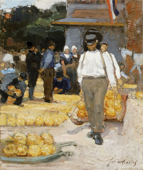 Dutch Cheese Market, Holland by Frantz Charlet,A3(16x12")Poster