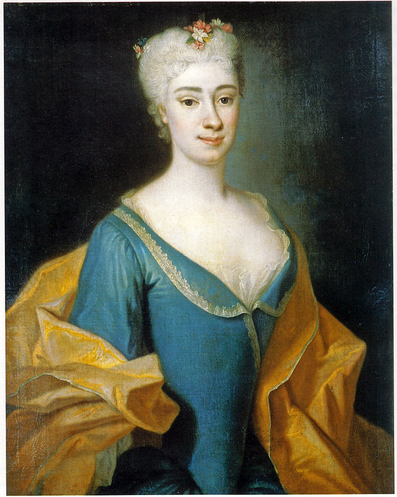 Friederike Alexandrine Gräfin von Moszinska, vintage artwork by Louis de Silvestre, 12x8" (A4) Poster