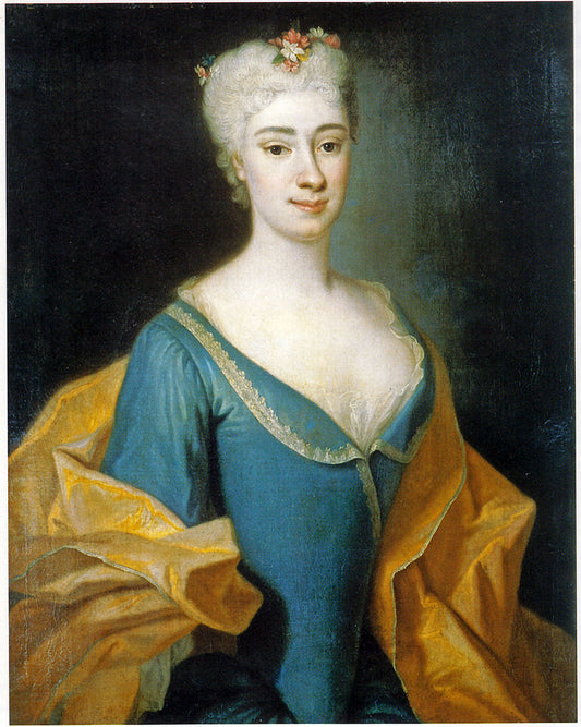 Friederike Alexandrine Gräfin von Moszinska, vintage artwork by Louis de Silvestre, 12x8" (A4) Poster