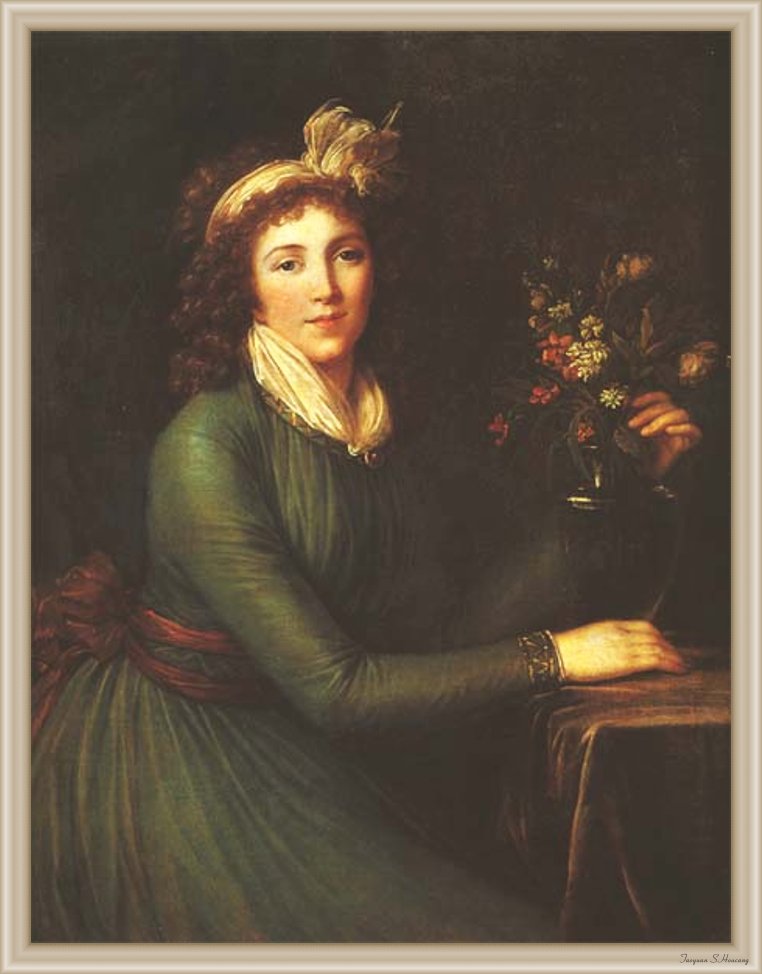 Baroness Anna Stroganov, vintage artwork by Élisabeth Vigee-Lebrun, 12x8" (A4) Poster