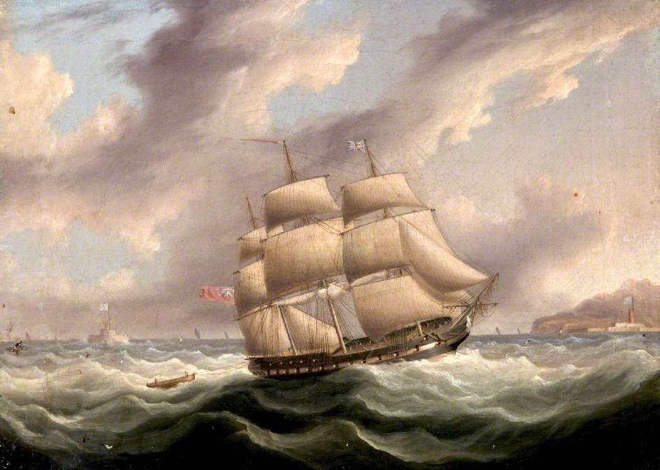 HMS 'Dartmouth', vintage artwork by Thomas Luny, 12x8" (A4) Poster