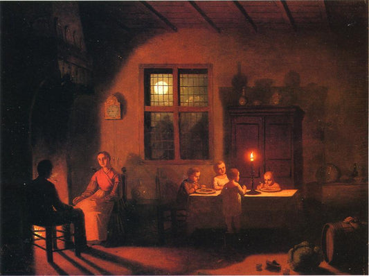 Warmth of the Hearth, vintage artwork by Johann Mongles Culverhouse, A3 (16x12") Poster Print
