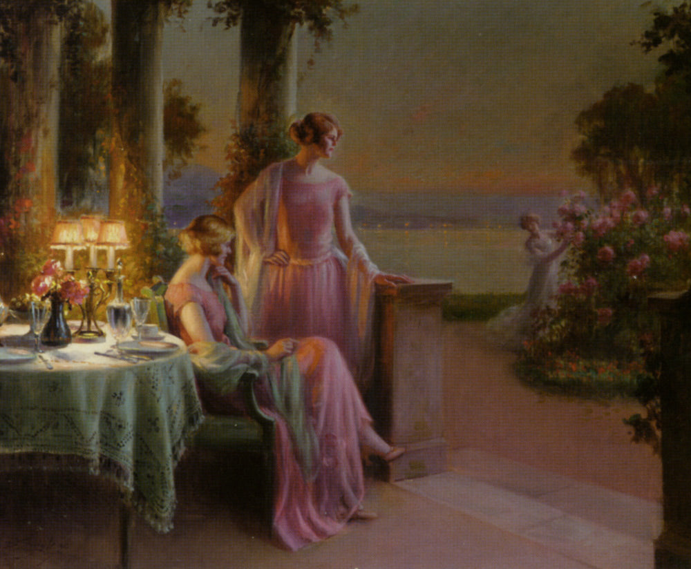 Elegant Ladies Taking Tea by Delphin Enjolras,A3(16x12")Poster