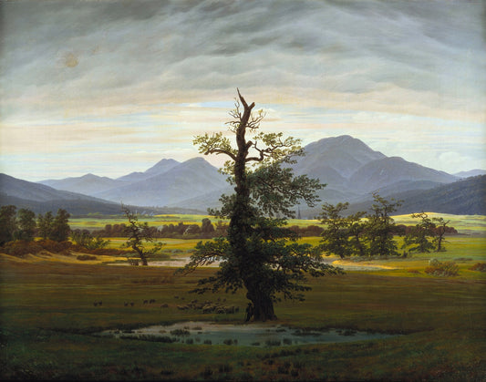 The Solitary Tree, vintage artwork by Caspar David Friedrich, 12x8" (A4) Poster