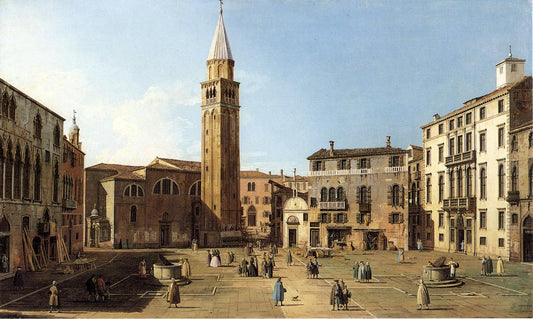 Campo Sant' Angelo, vintage artwork by Canaletto, 12x8" (A4) Poster