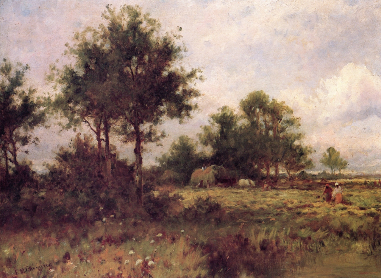 Hay Gatherers, vintage artwork by Edward Mitchell Bannister, 12x8" (A4) Poster