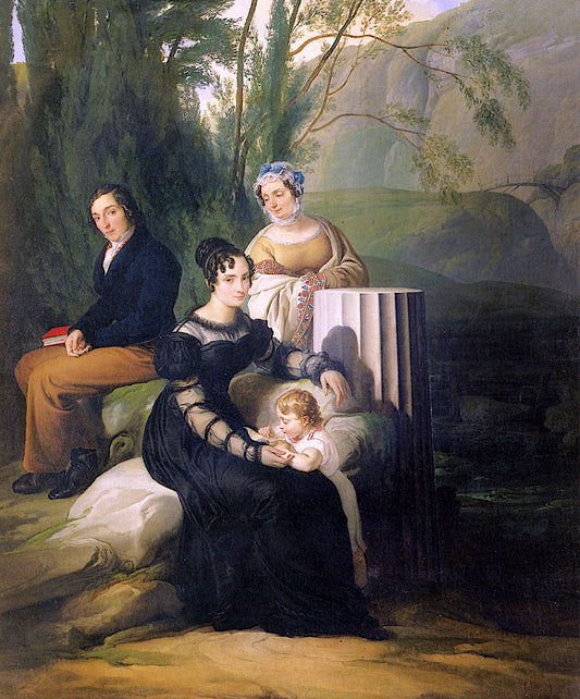 Portrait of Family Stampa di Soncino, vintage artwork by Francesco Paolo Hayez, A3 (16x12") Poster Print