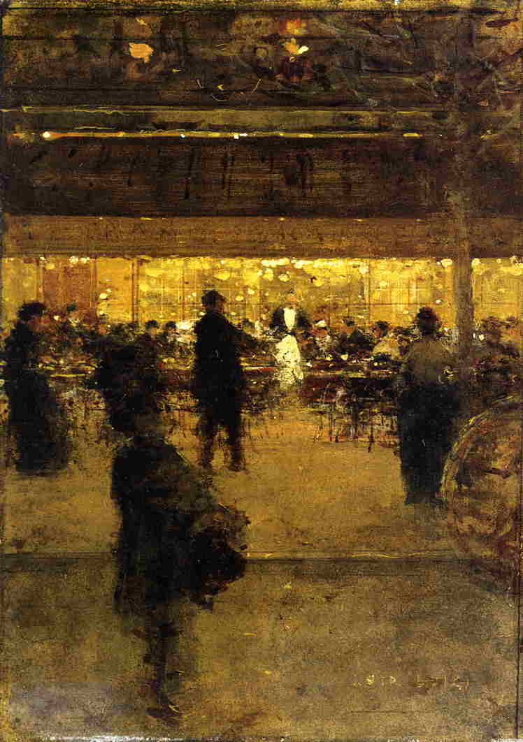 The Night Cafe, vintage artwork by Luigi Loir, 12x8" (A4) Poster
