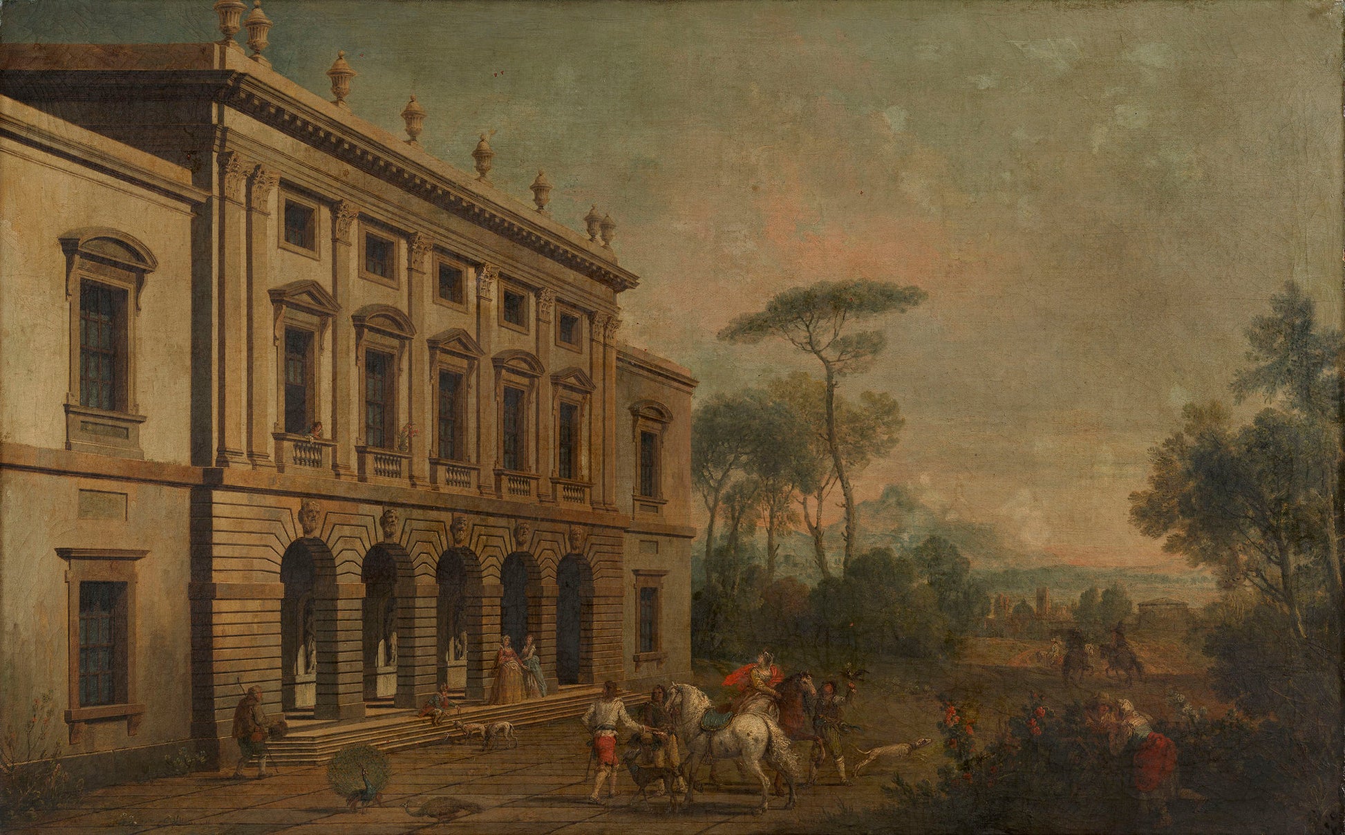 View of Old Somerset House, vintage artwork by Antonio Visentini, 12x8" (A4) Poster