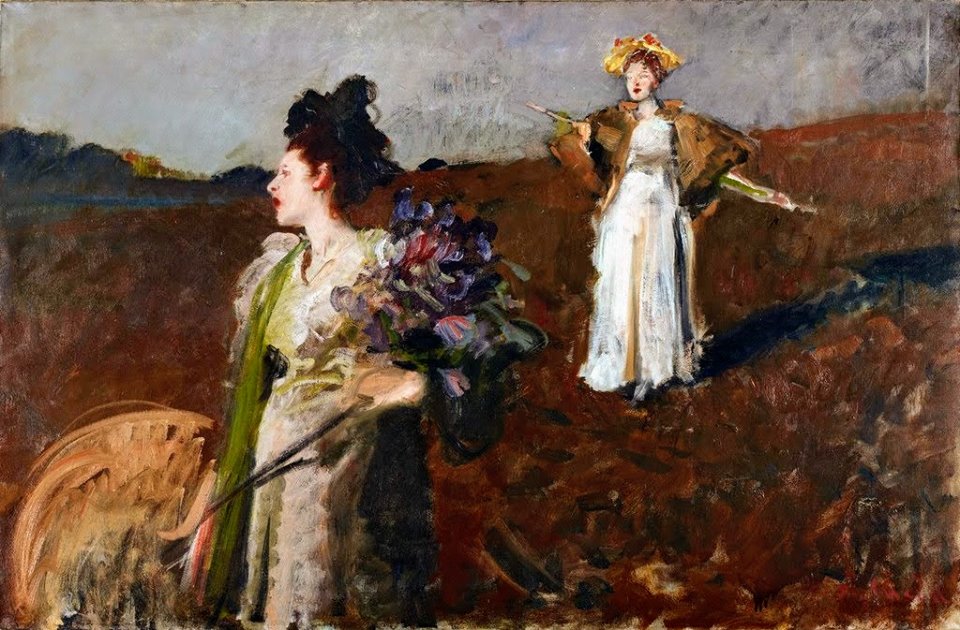 The Promenade, vintage artwork by Bruno Piglhein, 12x8" (A4) Poster