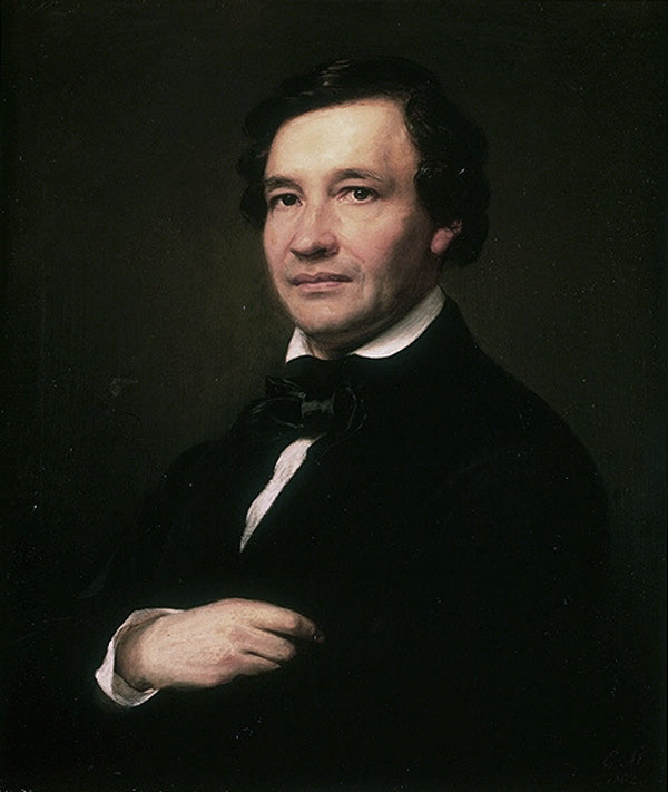 Portrait of Wilhelm Taubert, vintage artwork by Eduard Magnus, A3 (16x12") Poster Print