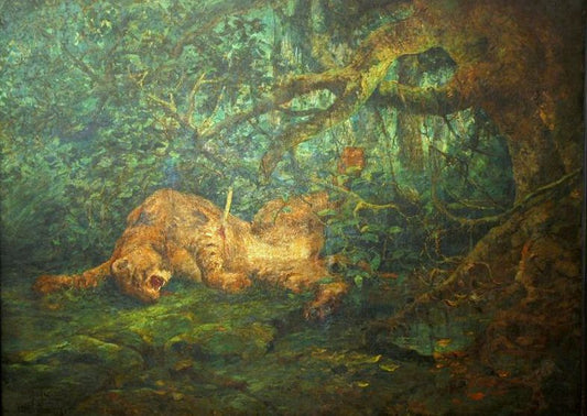 Agony, vintage artwork by Antonio Parreiras, 12x8" (A4) Poster