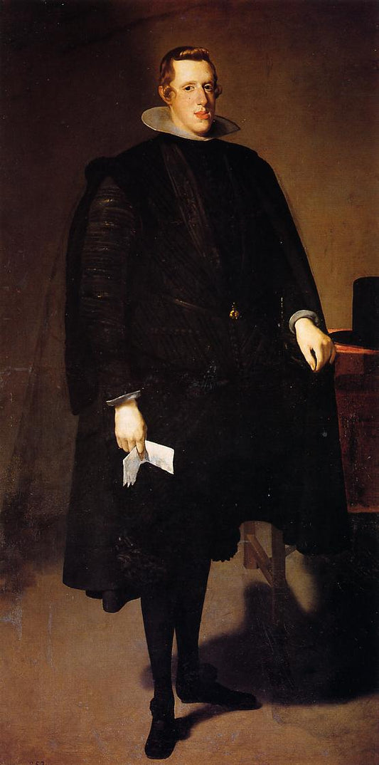 Philip IV, Standing, vintage artwork by Diego Velázquez, 12x8" (A4) Poster