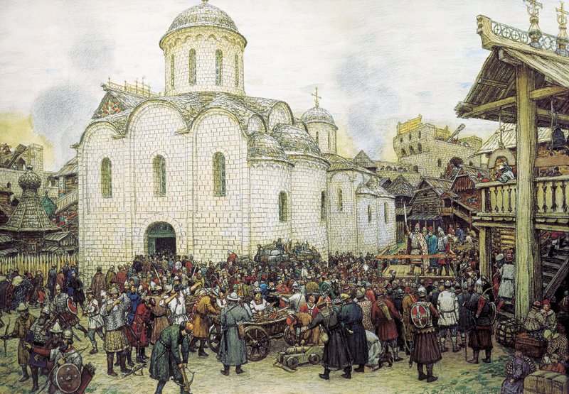 Defense of Moscow in the XIV Century by Apollinari Vasnetsov,A3(16x12")Poster