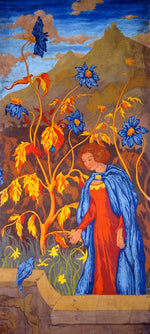 Woman and Blue Bird, vintage artwork by Paul Ranson, 12x8" (A4) Poster