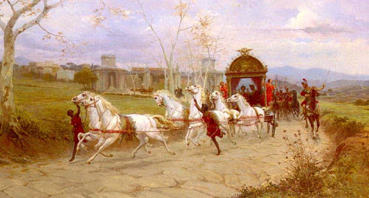  Departure From The Villa At Tivoli by Edouardo Ettore Forti,16x12(A3) Poster