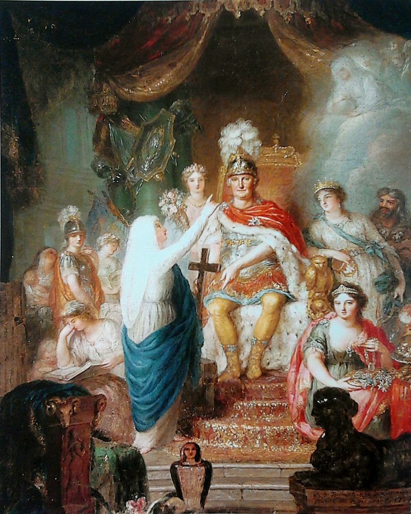 Apotheosis of Prince Augustus Ferdinand of Prussia, vintage artwork by Anna Dorothea Therbusch, 12x8" (A4) Poster