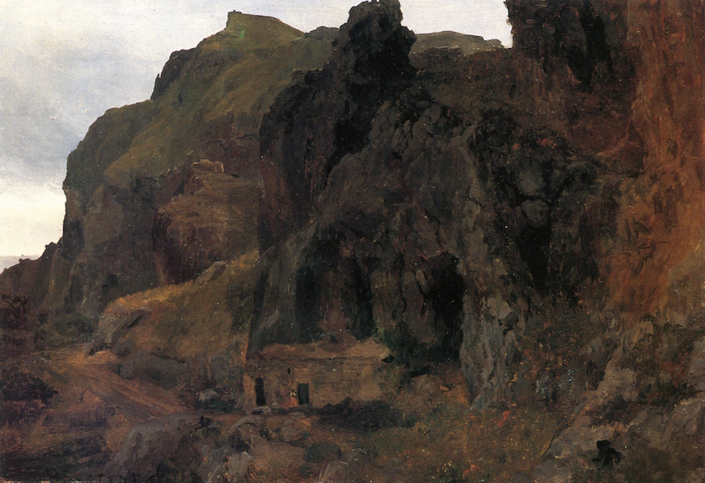 Cliff Dwellers, vintage artwork by Albert Bierstadt, 12x8" (A4) Poster