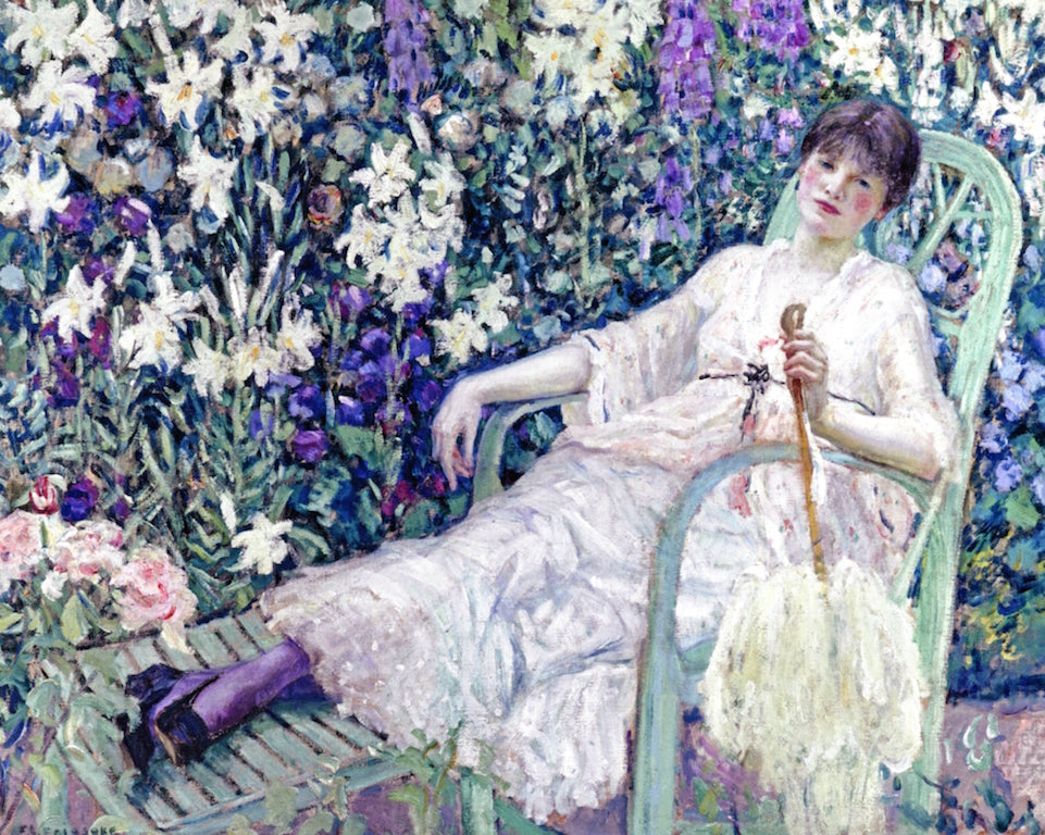 The Garden Chair, vintage artwork by Frederick Carl Frieseke, 12x8" (A4) Poster