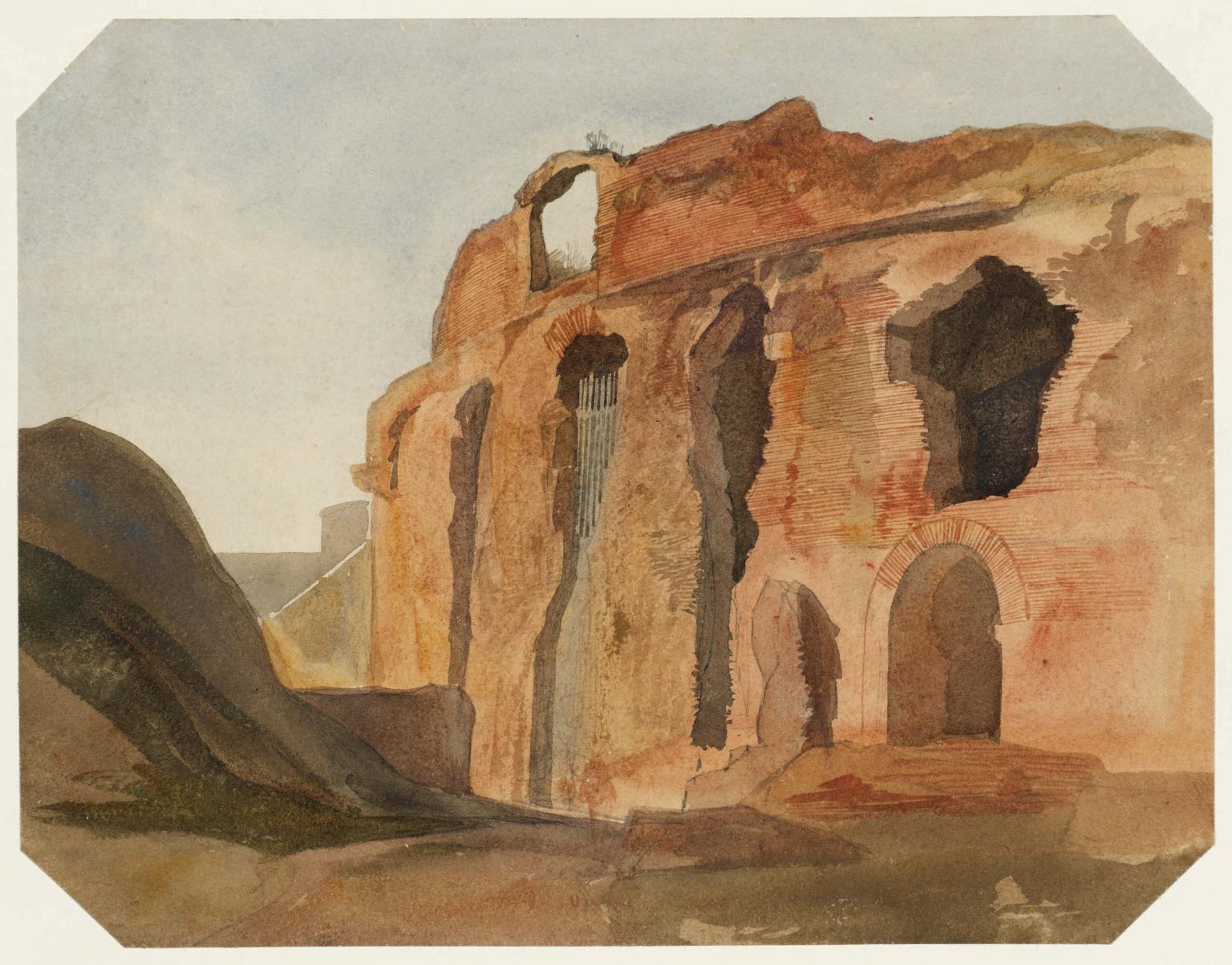The Baths of Trajan, vintage artwork by Edward Lear, A3 (16x12") Poster Print