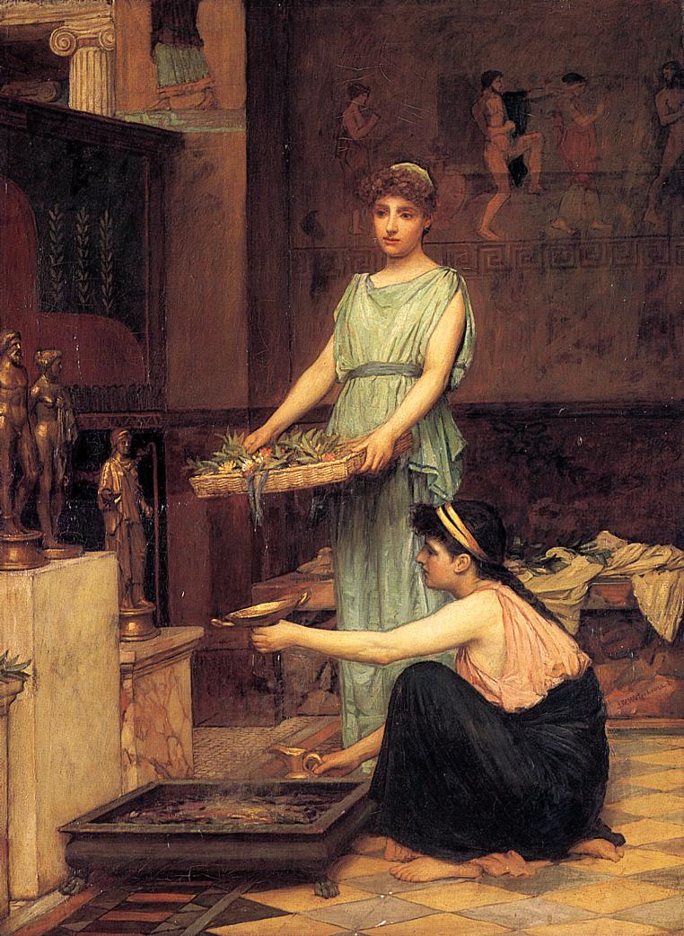 The Household Gods, vintage artwork by John William Waterhouse, 12x8" (A4) Poster