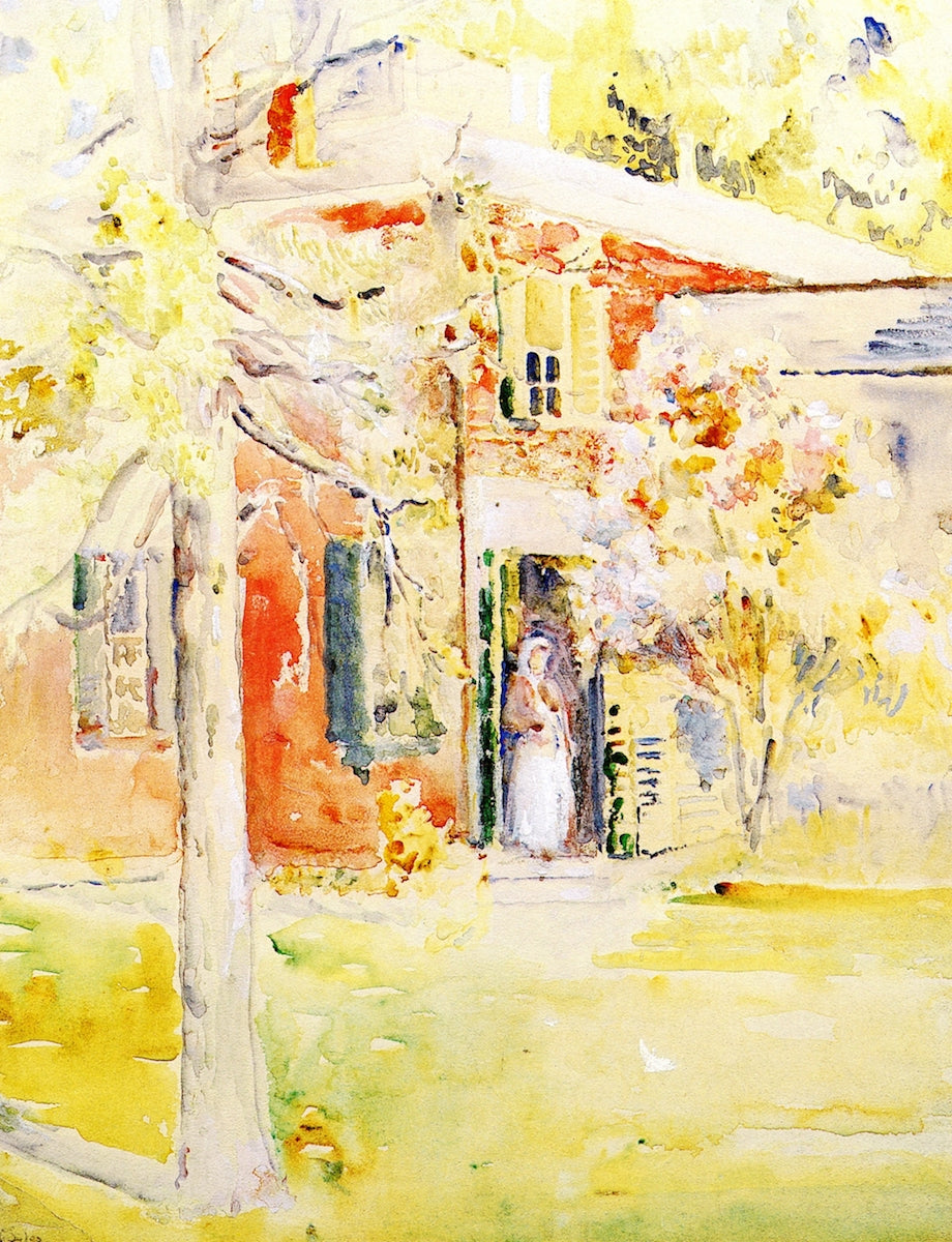 Woman at Doorway, Early Spring by Annie G. Sykes,A3(16x12")Poster