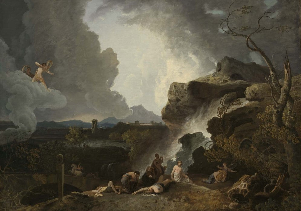 Apollo Destroying the Children of Niobe, vintage artwork by Richard Wilson, R. A., 12x8" (A4) Poster