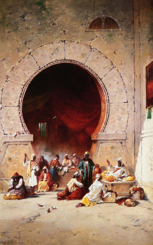 Moorish Bazaar, vintage artwork by George Washington Nicholson, 12x8" (A4) Poster