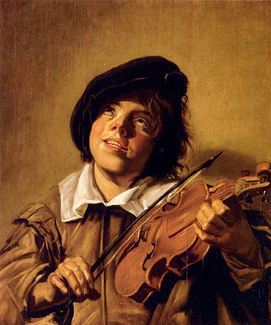 Boy Playing A Violin, vintage artwork by Frans Hals, 12x8" (A4) Poster