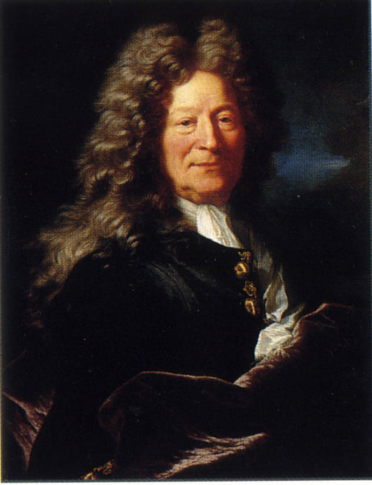 Portrait of François Girardon, vintage artwork by Hyacinthe Rigaud, 12x8" (A4) Poster