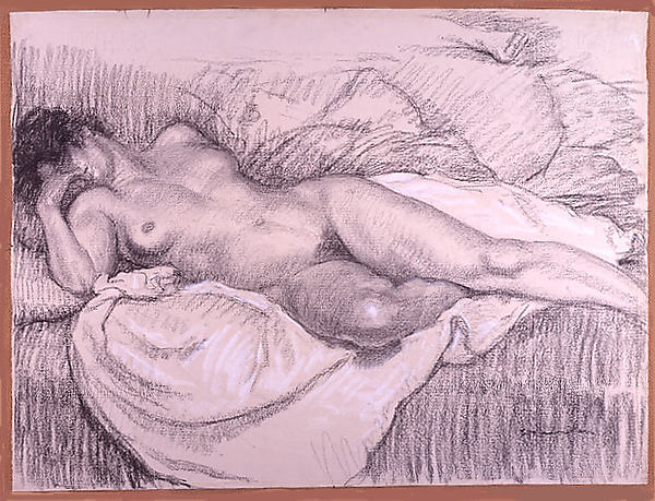 Nude Asleep, vintage artwork by Theophile-Alexandre Steinlen, 12x8" (A4) Poster