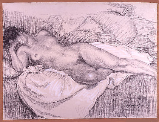 Nude Asleep, vintage artwork by Theophile-Alexandre Steinlen, 12x8" (A4) Poster