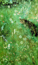 Cat in the Summer Meadow by Bruno Liljefors,A3(16x12")Poster