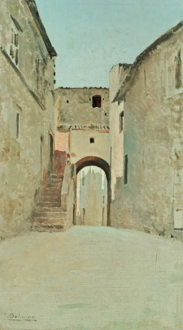 Mediterranean Patio, vintage artwork by Belmiro Barbosa de Almeida, 12x8" (A4) Poster