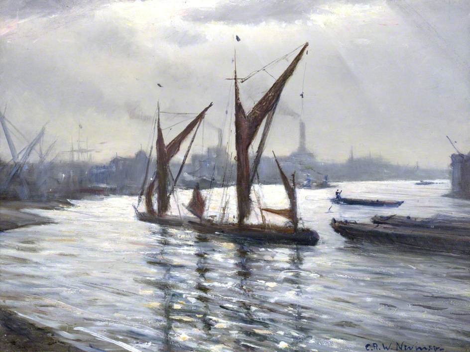 The Thames at Deptford, London by Christopher Nevinson,16x12(A3) Poster