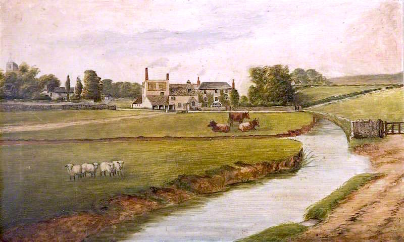 Brewery and Church, Swanage, Dorset, vintage artwork by Frederick John Cleall, 12x8" (A4) Poster