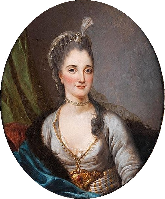Mademoiselle Olivier, vintage artwork by Louis Jean François Lagrenee, 12x8" (A4) Poster