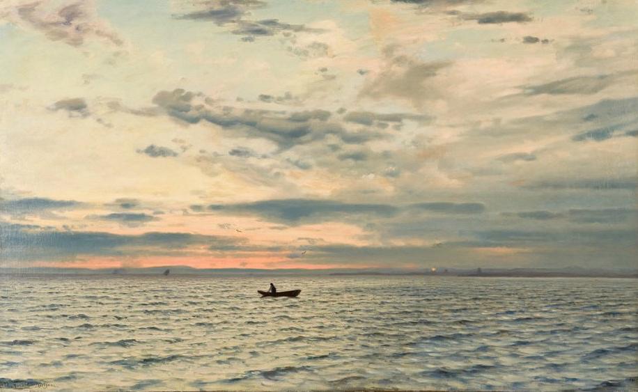 Late in the Day (Sent), vintage artwork by Amaldus Clarin Nielsen, 12x8" (A4) Poster