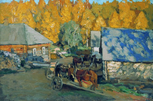 by  the Mill, vintage artwork by Stanislav Zhukovsky, 12x8" (A4) Poster