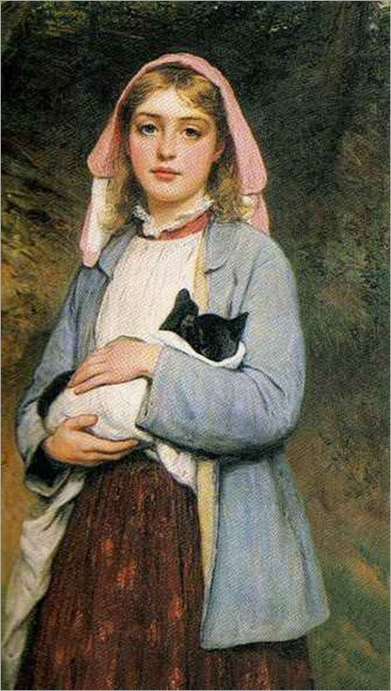 The Pet Kitten, vintage artwork by Charles Sillem Lidderdale, 12x8" (A4) Poster