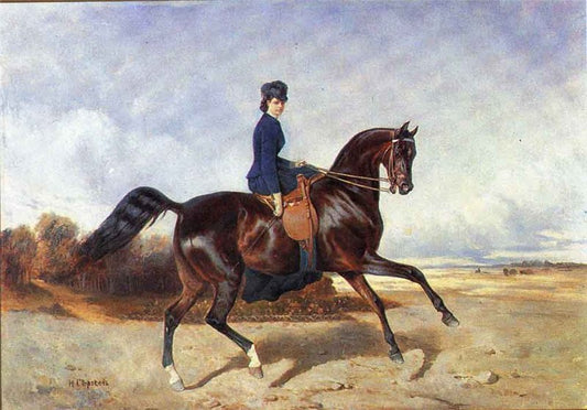 A.N. Panaeva on Horseback, vintage artwork by Nikolai Sverchkov, A3 (16x12") Poster Print