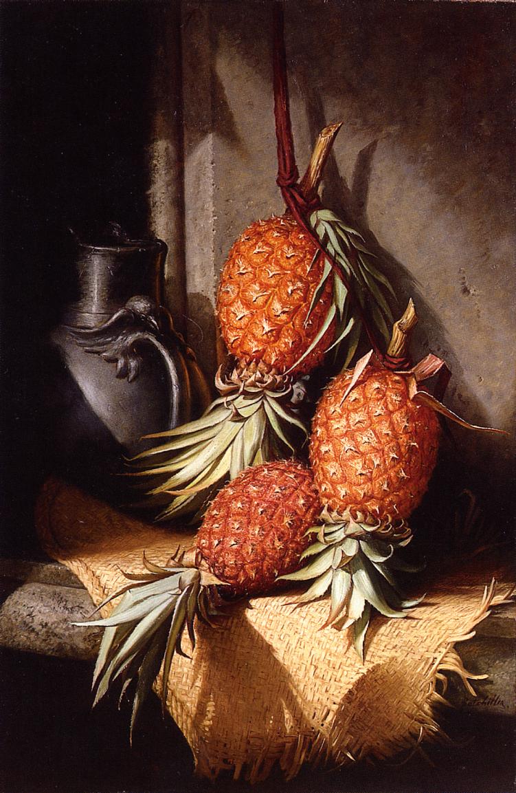 Pineapples, vintage artwork by Frederick S. Batcheller, 12x8" (A4) Poster
