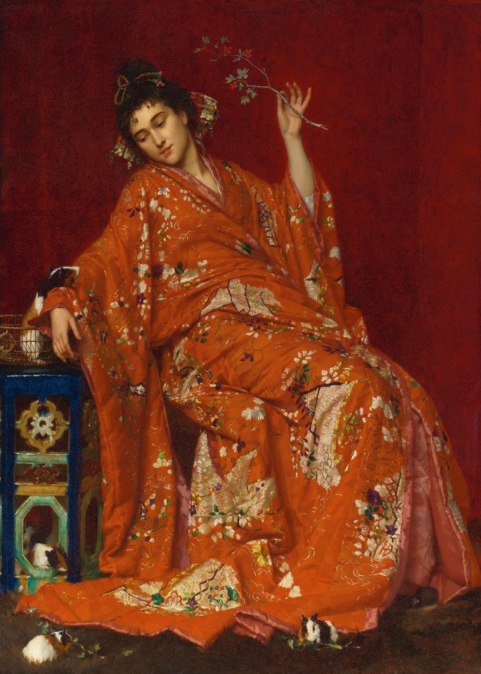 La Japonaise, vintage artwork by Emile Villa, 12x8" (A4) Poster