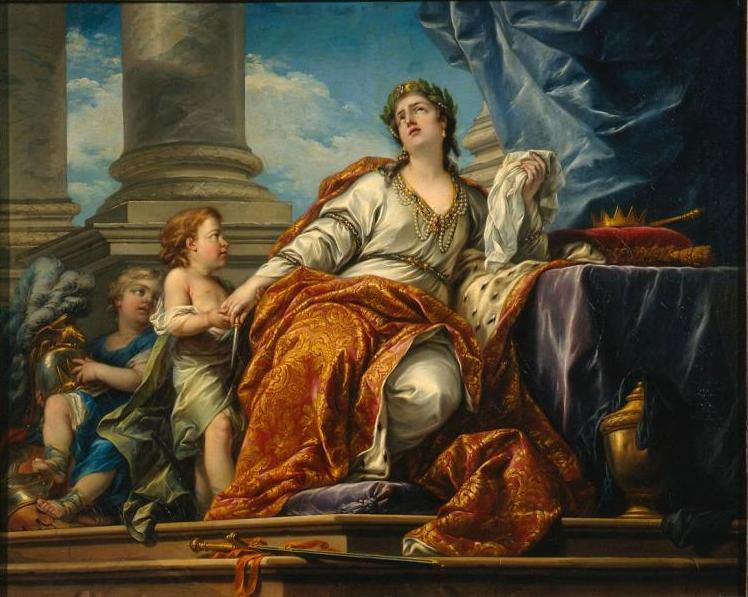 Allegory of Tragedy, vintage artwork by Carle van Loo, 12x8" (A4) Poster
